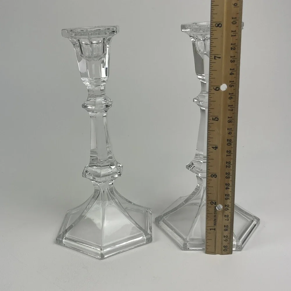 Lenox Crystal Candlestick Tapered Holder Set of 2 Tabletop Centerpiece 8